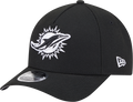 Miami Dolphins New Era Black & White Primary 9FORTY A-Frame M-Crown Adjustable Hat product image 1, provided for visual
