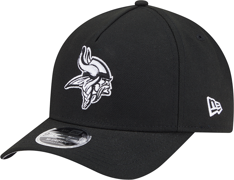 Minnesota Vikings New Era Black & White Primary 9FORTY A-Frame M-Crown Adjustable Hat product image 1, provided for visual