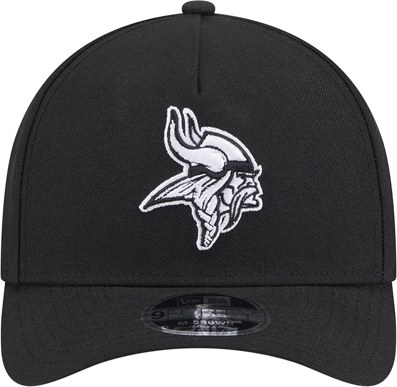 Minnesota Vikings New Era Black & White Primary 9FORTY A-Frame M-Crown Adjustable Hat product image 2, provided for visual