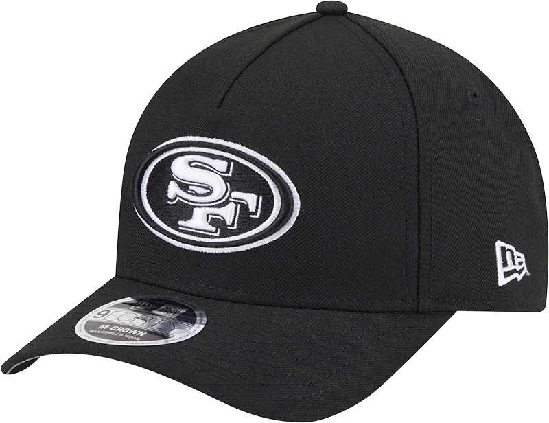 San Francisco 49ers New Era Black & White Primary 9FORTY A-Frame M-Crown Adjustable Hat product image 1, provided for visual