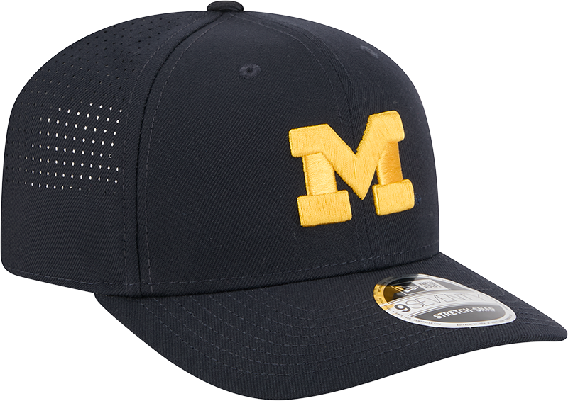 Michigan Wolverines New Era Navy New Era 9SEVENTY Perf Hat for Men product image 3, provided for visual reference and