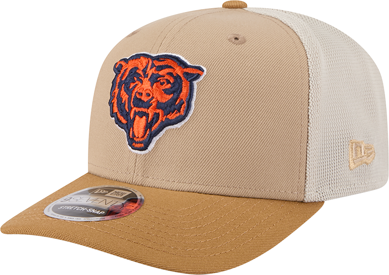 Chicago Bears New Era 2T Tan 9SEVENTY Trucker Adjustable Hat product image 1, provided for visual reference and product