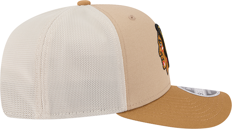 Chicago Blackhawks New Era 2T Tan 9SEVENTY Trucker Adjustable Hat product image 7, provided for visual reference and product