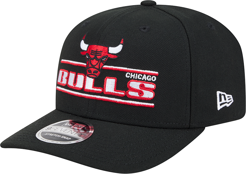 Chicago Bulls New Era Black Stated 9SEVENTY Adjustable Hat product image 1, provided for visual reference and product detail