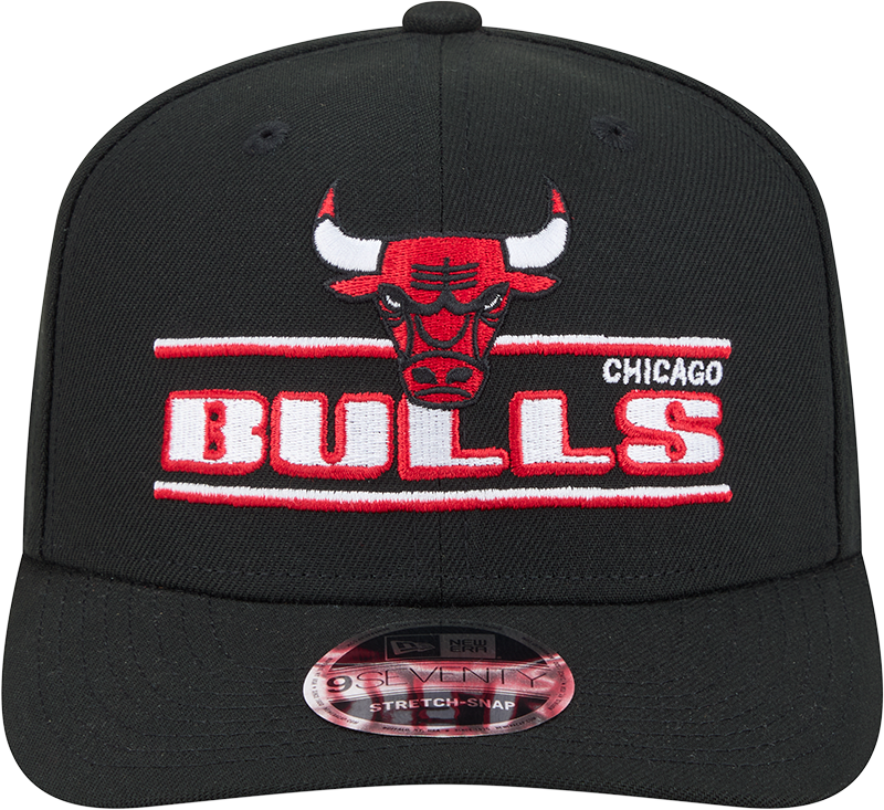 Chicago Bulls New Era Black Stated 9SEVENTY Adjustable Hat product image 2, provided for visual reference and product detail