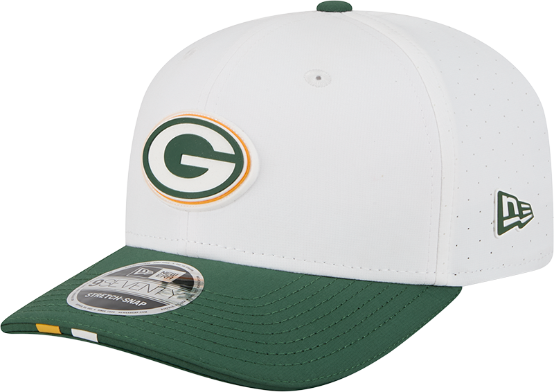 Green Bay Packers New Era White/Green 2025 NFL Training Camp 9SEVENTY Adjustable Hat for Men product image 1, provided for