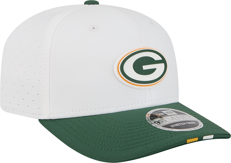 Green Bay Packers New Era White/Green 2025 NFL Training Camp 9SEVENTY Adjustable Hat for Men product image 3, provided for
