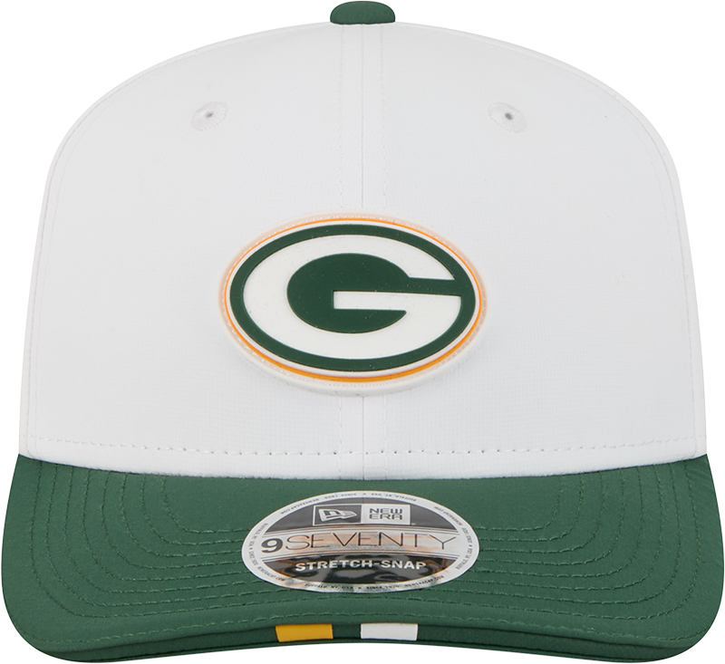 Green Bay Packers New Era White/Green 2025 NFL Training Camp 9SEVENTY Adjustable Hat for Men product image 2, provided for