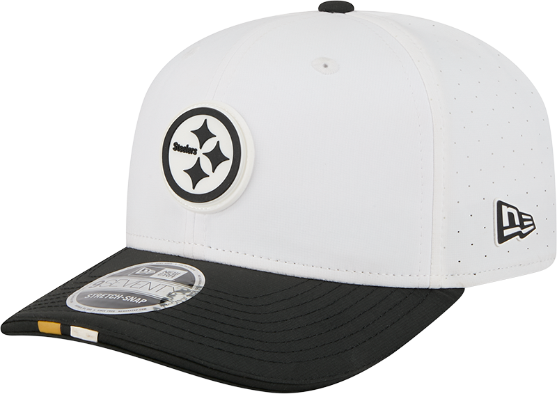 Pittsburgh Steelers New Era White/Black 2025 NFL Training Camp 9SEVENTY Adjustable Hat for Men product image 1, provided for
