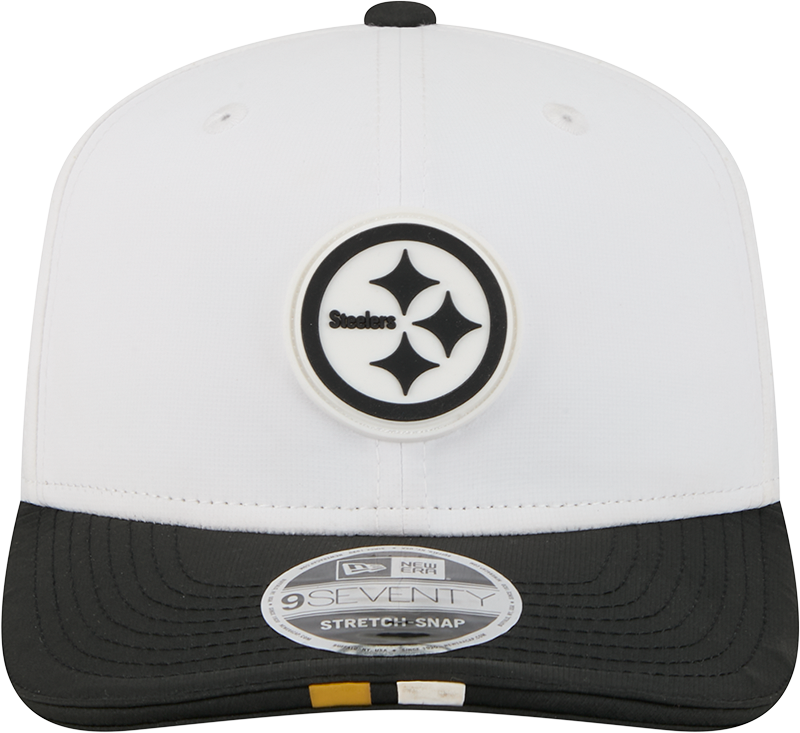 Pittsburgh Steelers New Era White/Black 2025 NFL Training Camp 9SEVENTY Adjustable Hat for Men product image 2, provided for