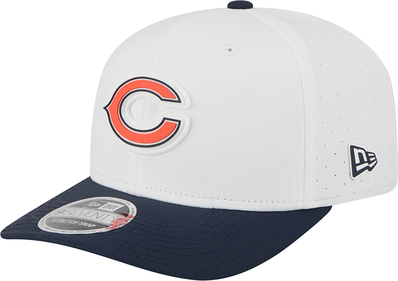 Chicago Bears New Era White/Navy Secondary Logo 2025 NFL Training Camp 9SEVENTY Adjustable Hat for Men product image 1,