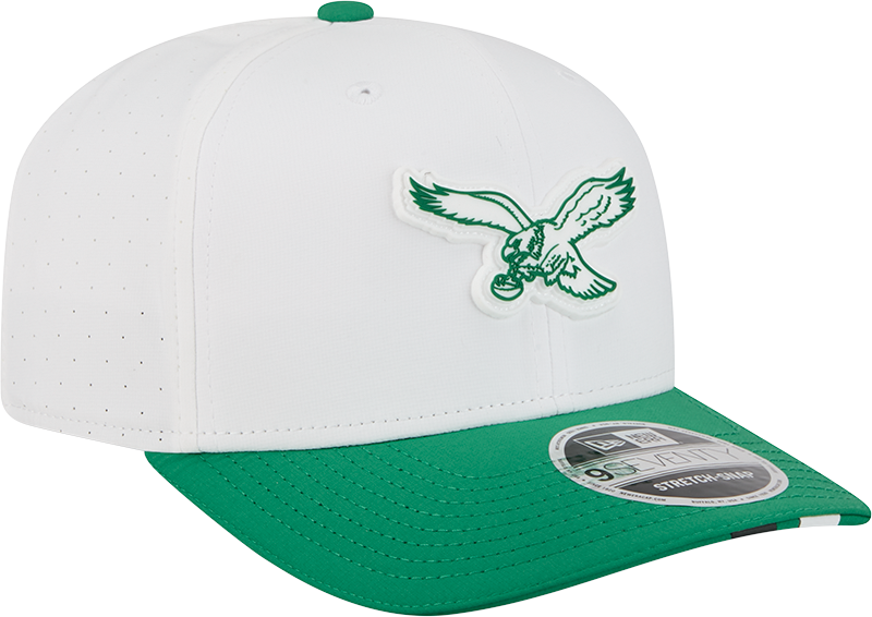 Philadelphia Eagles New Era White/Kelly Green 2025 NFL Training Camp 9SEVENTY Adjustable Hat for Men product image 3,
