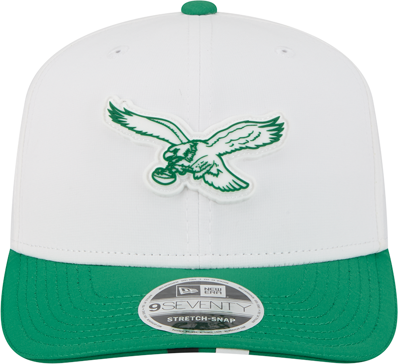 Philadelphia Eagles New Era White/Kelly Green 2025 NFL Training Camp 9SEVENTY Adjustable Hat for Men product image 2,