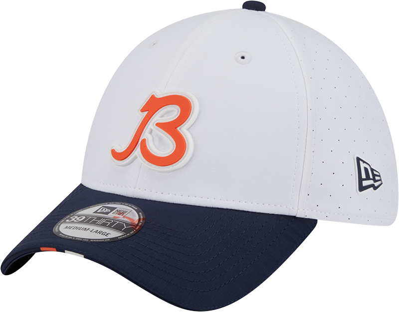 Chicago Bears New Era B White/Navy 2025 NFL Training Camp 39THIRTY Flex Hat for Men product image 1, provided for visual