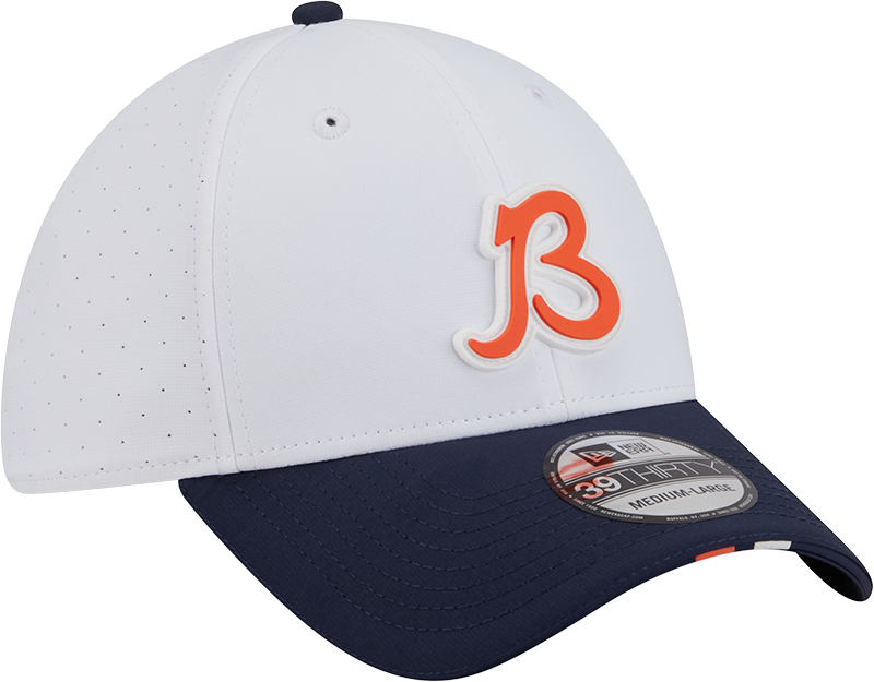 Chicago Bears New Era B White/Navy 2025 NFL Training Camp 39THIRTY Flex Hat for Men product image 3, provided for visual