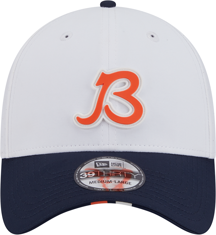 Chicago Bears New Era B White/Navy 2025 NFL Training Camp 39THIRTY Flex Hat for Men product image 2, provided for visual