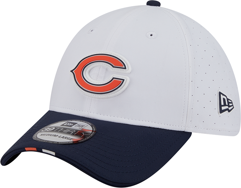 Chicago Bears New Era White/Navy Secondary 2025 NFL Training Camp 9FORTY M-Crown Adjustable A-Frame Hat for Men product