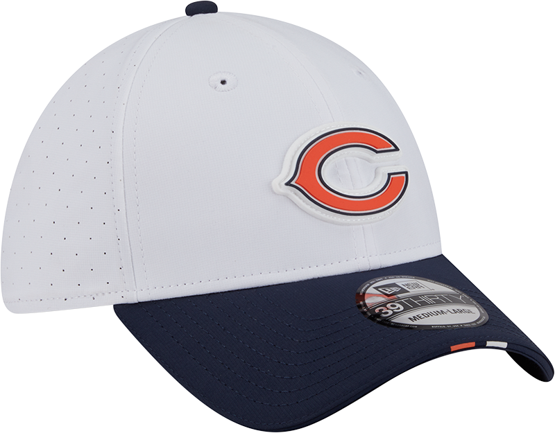 Chicago Bears New Era White/Navy Secondary 2025 NFL Training Camp 9FORTY M-Crown Adjustable A-Frame Hat for Men product