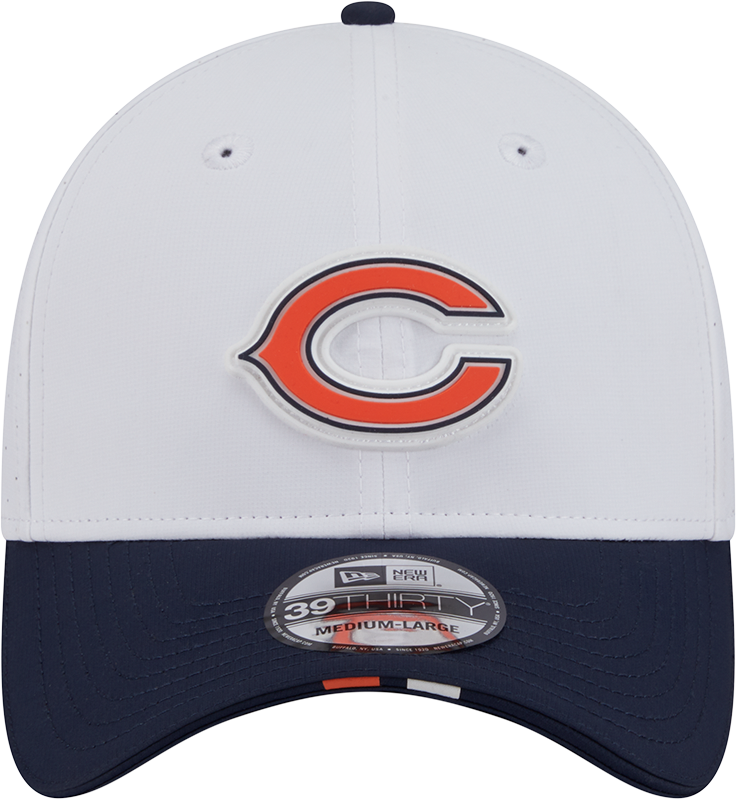 Chicago Bears New Era White/Navy Secondary 2025 NFL Training Camp 9FORTY M-Crown Adjustable A-Frame Hat for Men product