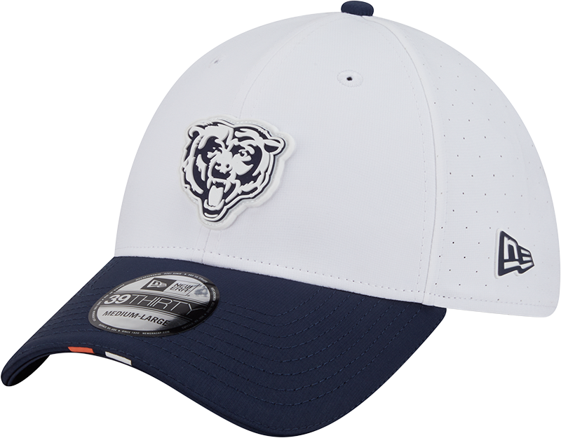 Chicago Bears New Era White/Navy 2025 NFL Training Camp 39THIRTY Flex Hat for Men product image 1, provided for visual
