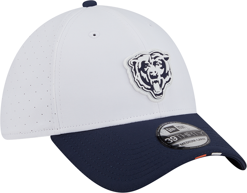 Chicago Bears New Era White/Navy 2025 NFL Training Camp 39THIRTY Flex Hat for Men product image 3, provided for visual