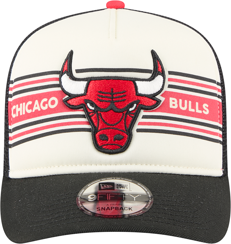 Chicago Bulls New Era Banner A-Frame Trucker 9FIFTY Snapback Hat product image 2, provided for visual reference and product