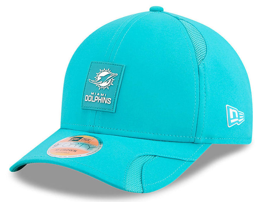Miami Dolphins New Era Aqua 2025 NFL Primary Logo Sideline Heat 9FORTY M-Crown Adjustable Hat for Men product image 1,