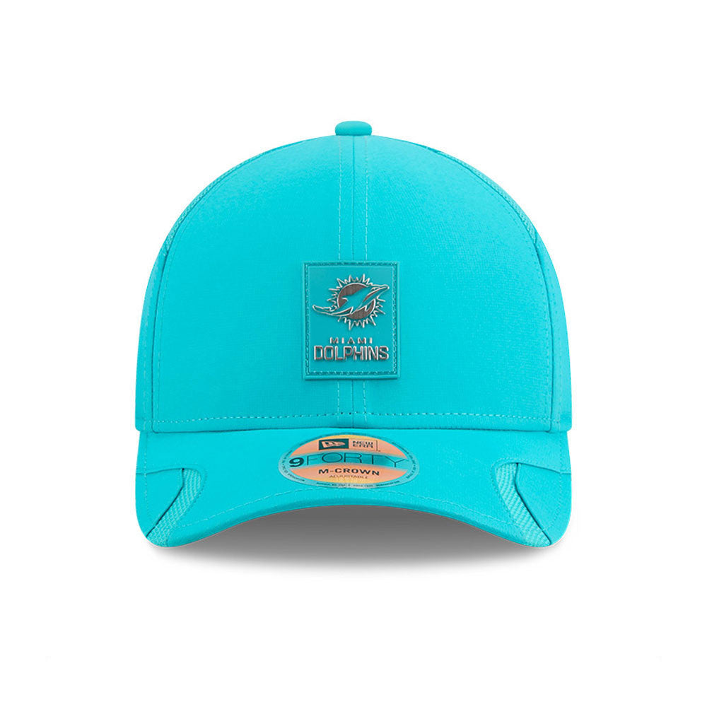 Miami Dolphins New Era Aqua 2025 NFL Primary Logo Sideline Heat 9FORTY M-Crown Adjustable Hat for Men product image 2,