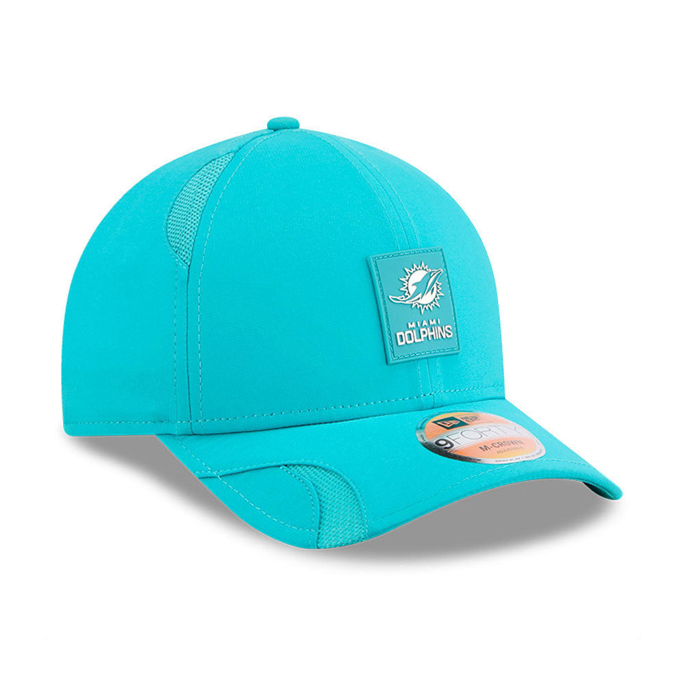 Miami Dolphins New Era Aqua 2025 NFL Primary Logo Sideline Heat 9FORTY M-Crown Adjustable Hat for Men product image 3,