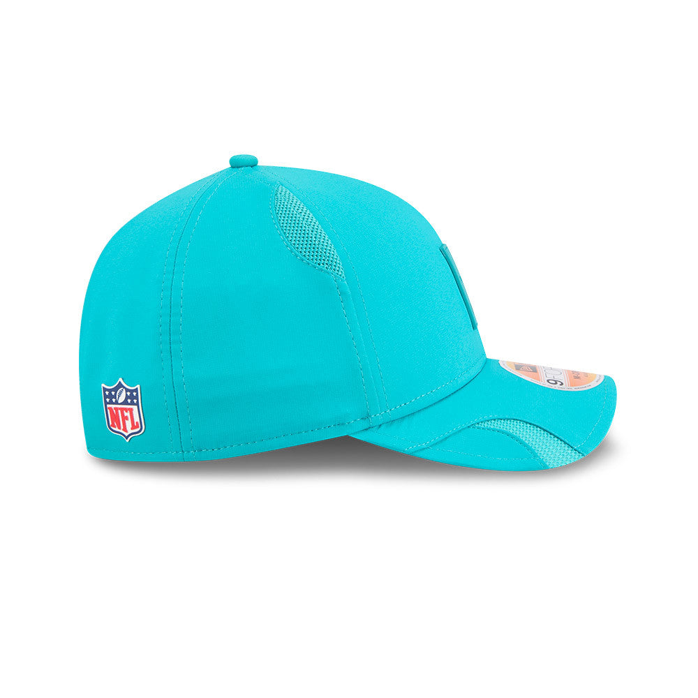 Miami Dolphins New Era Aqua 2025 NFL Primary Logo Sideline Heat 9FORTY M-Crown Adjustable Hat for Men product image 5,