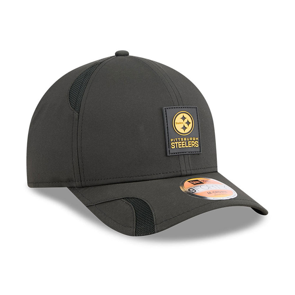 Pittsburgh Steelers New Era Black 2025 NFL Primary Logo Sideline Heat 9FORTY M-Crown Adjustable Hat for Men product image 3,