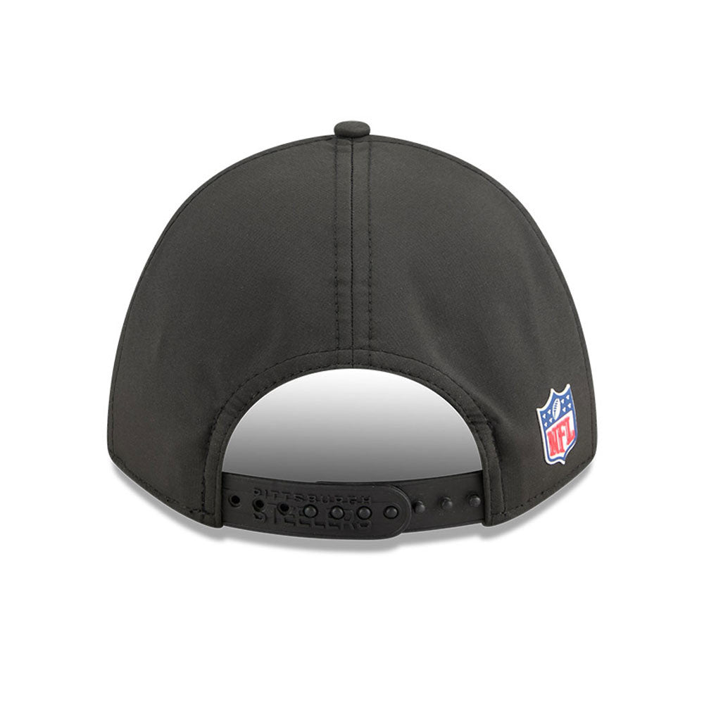 Pittsburgh Steelers New Era Black 2025 NFL Primary Logo Sideline Heat 9FORTY M-Crown Adjustable Hat for Men product image 6,