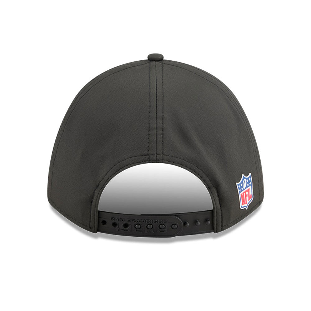 San Francisco 49ers New Era Black 2025 NFL Primary Logo Sideline Heat 9FORTY M-Crown Adjustable Hat for Men product image 6,