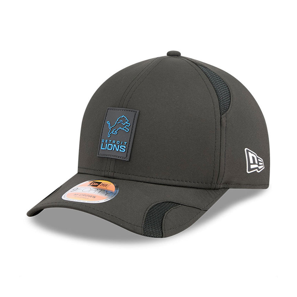 Detroit Lions New Era Black 2025 NFL Primary Logo Sideline Heat 9FORTY M-Crown Adjustable Hat for Men product image 1,