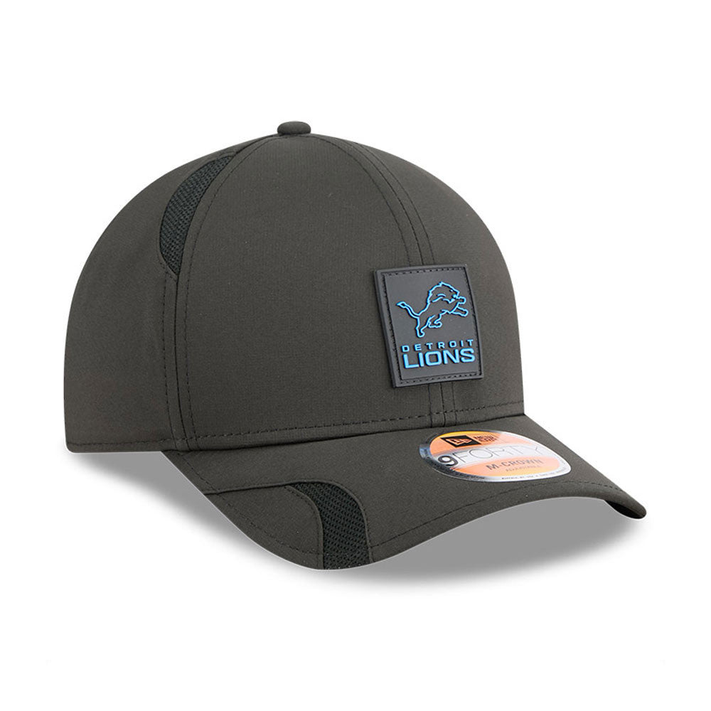Detroit Lions New Era Black 2025 NFL Primary Logo Sideline Heat 9FORTY M-Crown Adjustable Hat for Men product image 3,