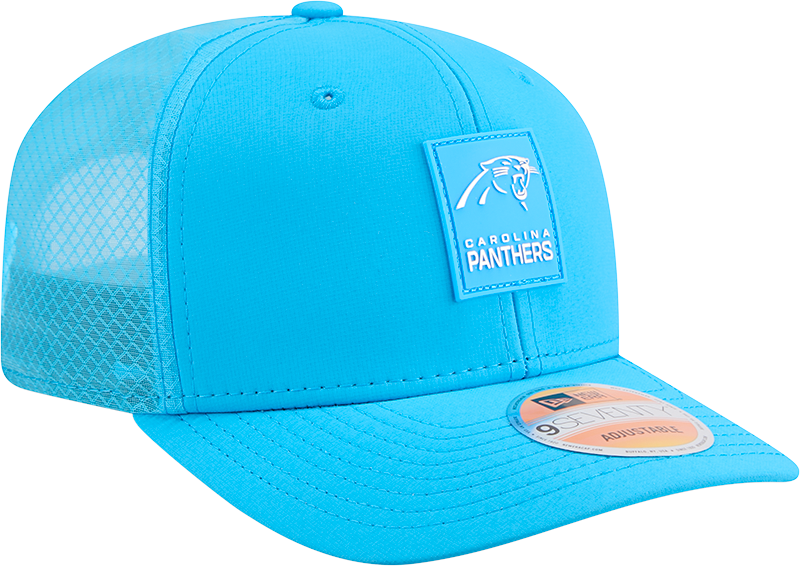 Carolina Panthers New Era Teal 2025 Sideline 9SEVENTY Trucker Adjustable Hat for Men product image 3, provided for visual