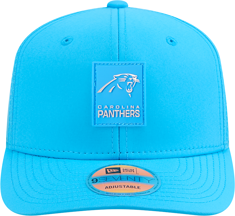 Carolina Panthers New Era Teal 2025 Sideline 9SEVENTY Trucker Adjustable Hat for Men product image 2, provided for visual