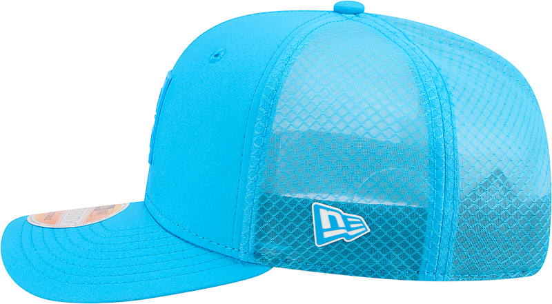 Carolina Panthers New Era Teal 2025 Sideline 9SEVENTY Trucker Adjustable Hat for Men product image 5, provided for visual