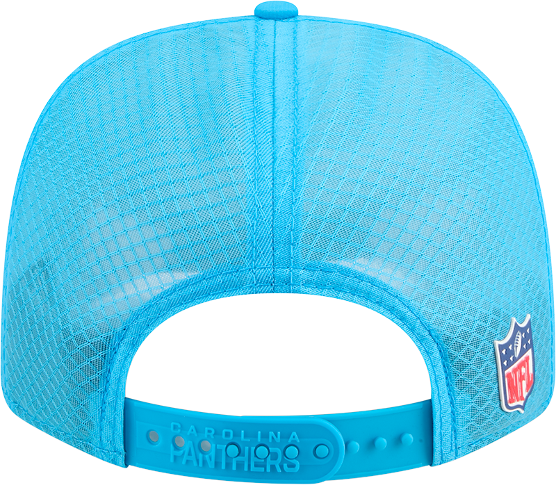 Carolina Panthers New Era Teal 2025 Sideline 9SEVENTY Trucker Adjustable Hat for Men product image 6, provided for visual