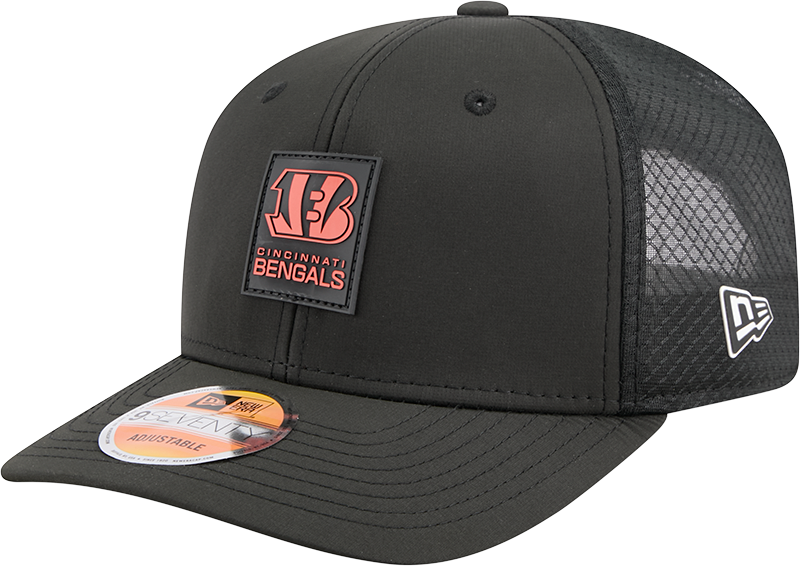 Cincinnati Bengals New Era Black 2025 Sideline 9SEVENTY Trucker Adjustable Hat for Men product image 1, provided for visual