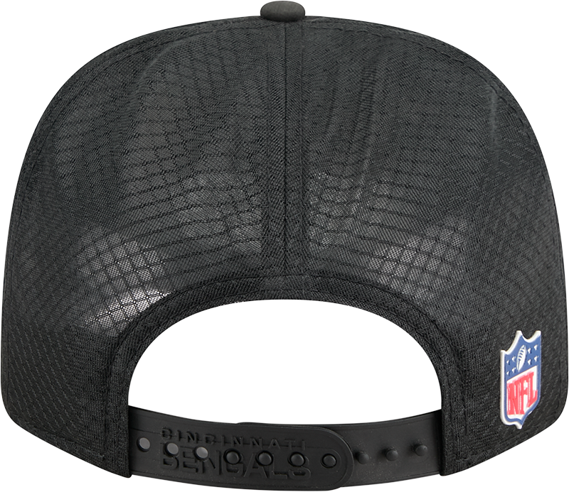 Cincinnati Bengals New Era Black 2025 Sideline 9SEVENTY Trucker Adjustable Hat for Men product image 6, provided for visual