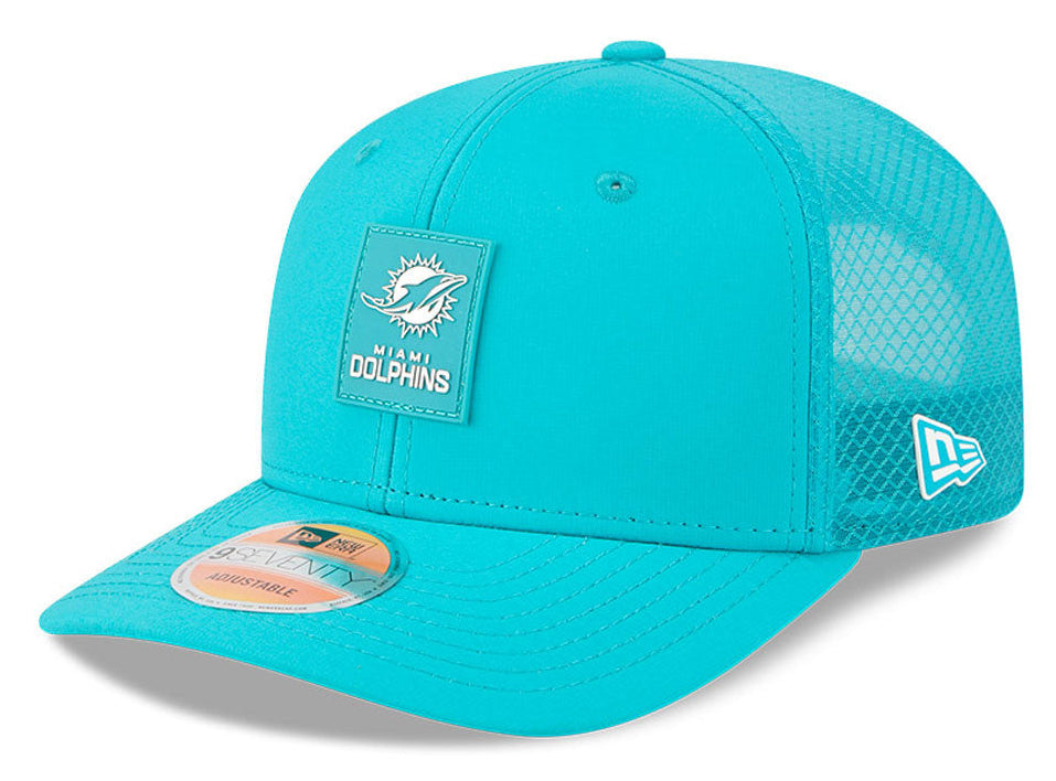 Miami Dolphins New Era Aqua 2025 NFL Sideline Heat 9SEVENTY Adjustable Hat for Men product image 1, provided for visual