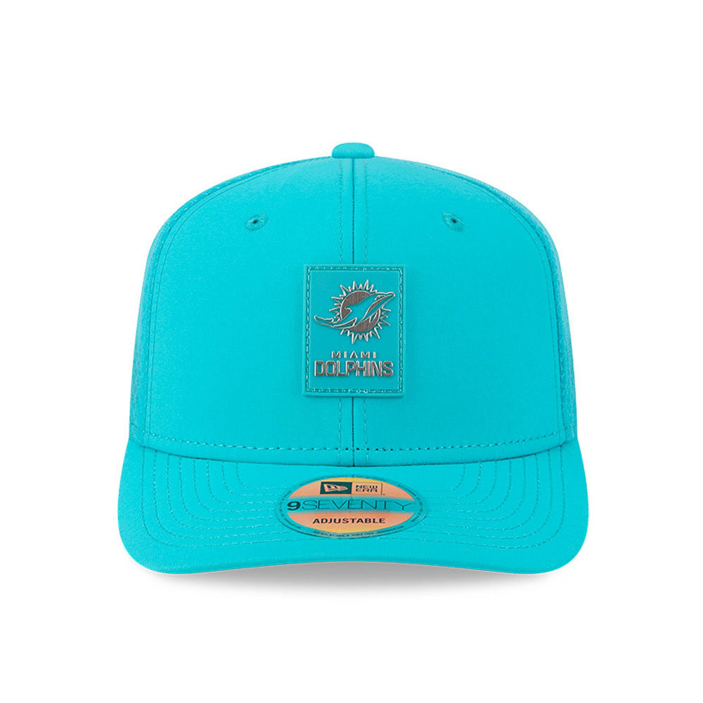 Miami Dolphins New Era Aqua 2025 NFL Sideline Heat 9SEVENTY Adjustable Hat for Men product image 2, provided for visual