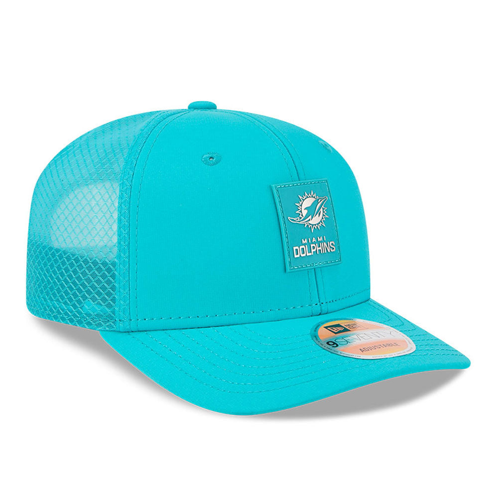 Miami Dolphins New Era Aqua 2025 NFL Sideline Heat 9SEVENTY Adjustable Hat for Men product image 3, provided for visual