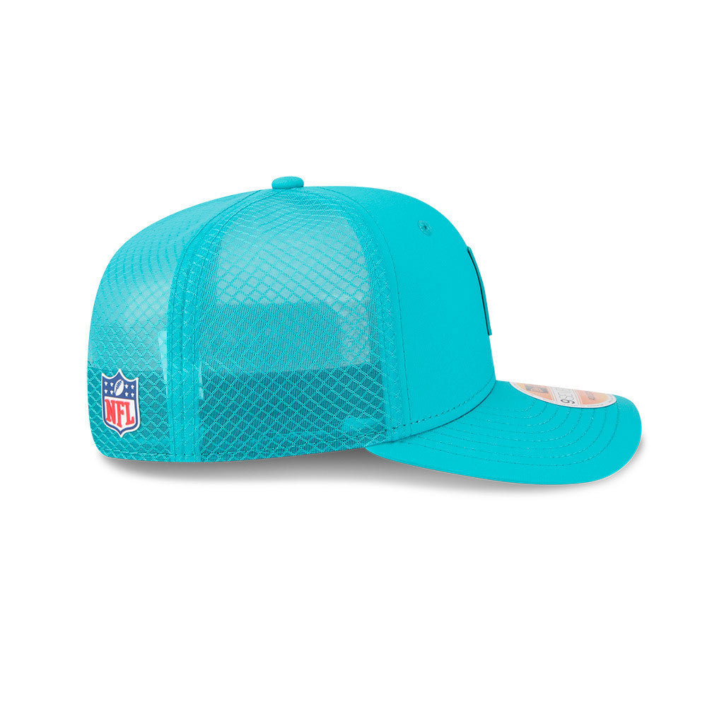 Miami Dolphins New Era Aqua 2025 NFL Sideline Heat 9SEVENTY Adjustable Hat for Men product image 5, provided for visual