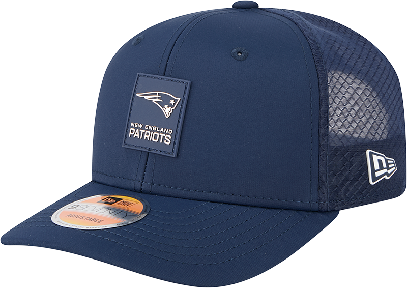 New England Patriots New Era Navy 2025 Sideline 9SEVENTY Trucker Adjustable Hat for Men product image 1, provided for visual