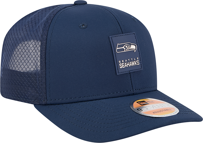 Seattle Seahawks New Era Navy 2025 Sideline 9SEVENTY Trucker Adjustable Hat for Men product image 3, provided for visual