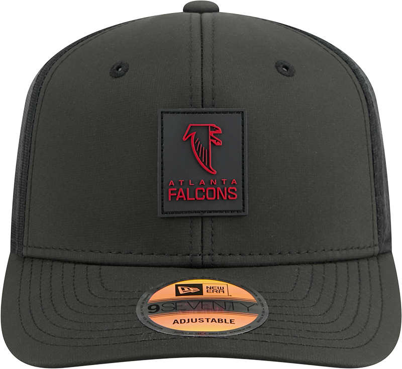 Atlanta Falcons New Era Black 2025 Sideline 9SEVENTY Trucker Adjustable Hat for Men product image 2, provided for visual