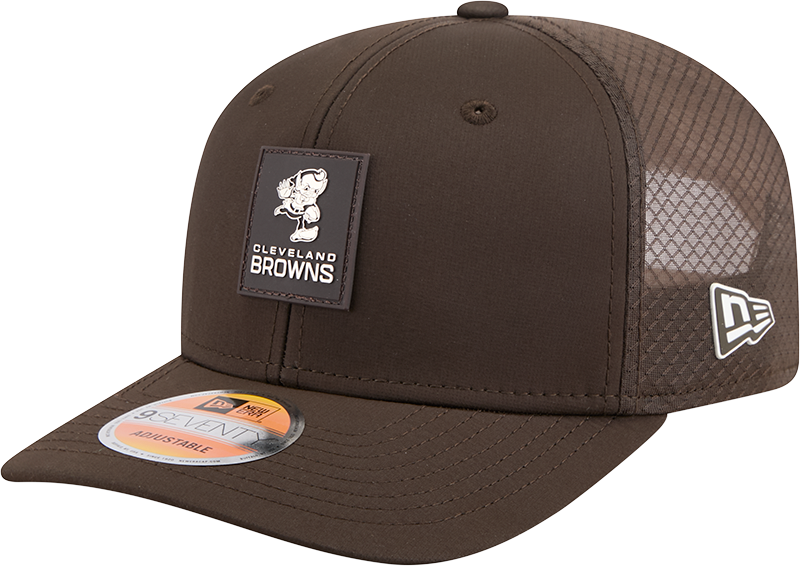 Cleveland Browns New Era Brown 2025 Sideline Brownie 9SEVENTY Trucker Adjustable Hat for Men product image 1, provided for