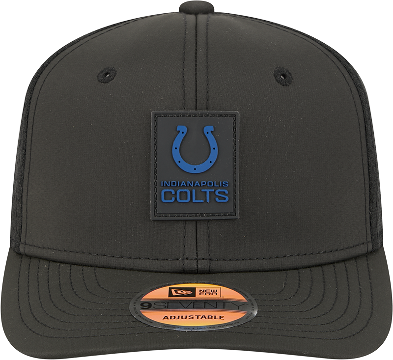 Indianapolis Colts New Era Black 2025 Sideline 9SEVENTY Trucker Adjustable Hat for Men product image 2, provided for visual